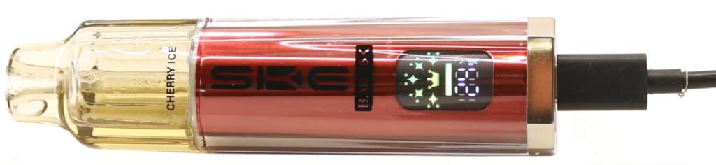 When the SKE Bar 15K is placed on charge the display illuminates and stays illuminated throughout the charging process